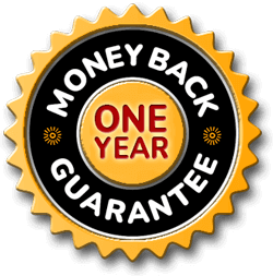 365 Day 100% Money Back Guarantee Seal